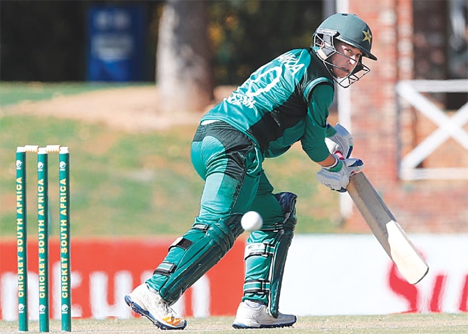 POTCHEFSTROOM: Pakistan opener Nahida Khan glides the ball during her knock of 34 in the second ODI against South Africa at the Senwes Park on Thursday.—Courtesy PCB