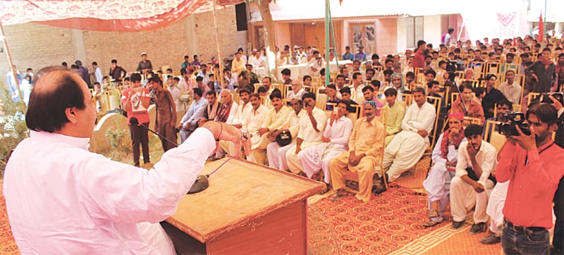 SINDH Hari Committee leader Comrade Azhar Jatoi speaks at the programme in Hyderabad on Tuesday.—Dawn SINDH Hari Committee leader Comrade Azhar Jatoi speaks at the programme in Hyderabad on Tuesday.—Dawn