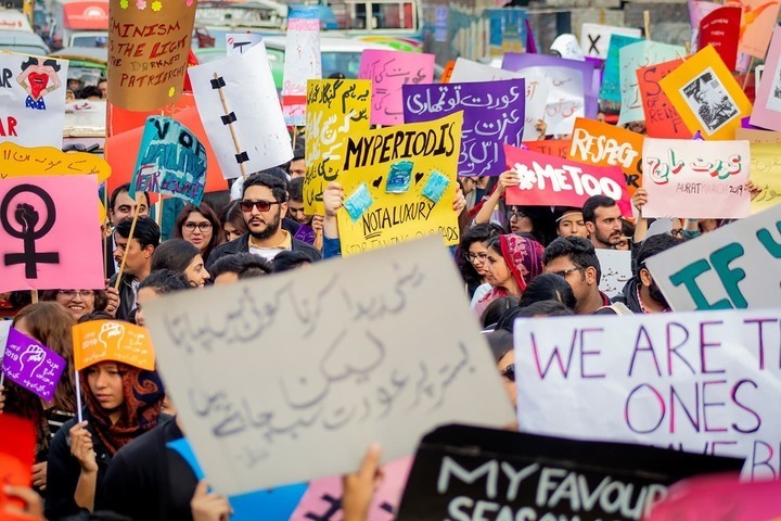 According to a police report submitted in court, there had been no illegal or immoral act committed in the march in front of Governor House Punjab on International Women's Day. ─ Photo courtesy Amnesty International/File