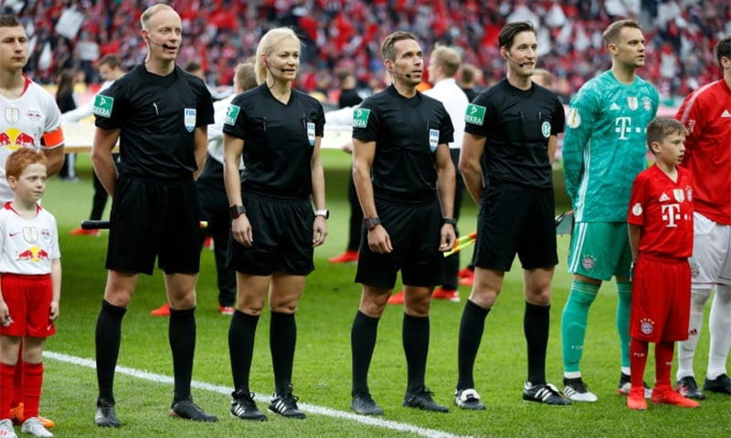 Bibiana Steinhaus is the first and only female referee to officiate in one of top men's leagues in the world. — AFP