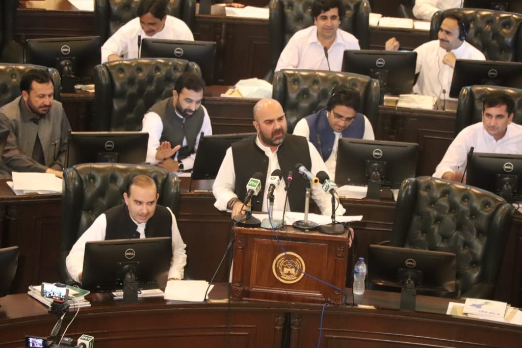 KP Finance Minister Taimur Saleem Jhagra presented the provincial budget for the financial year 2019-20