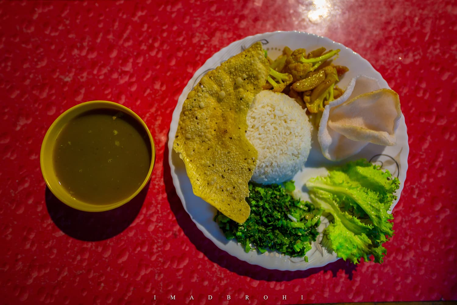 Daal bhaat, a Nepali dish served frequently on the trek camps.