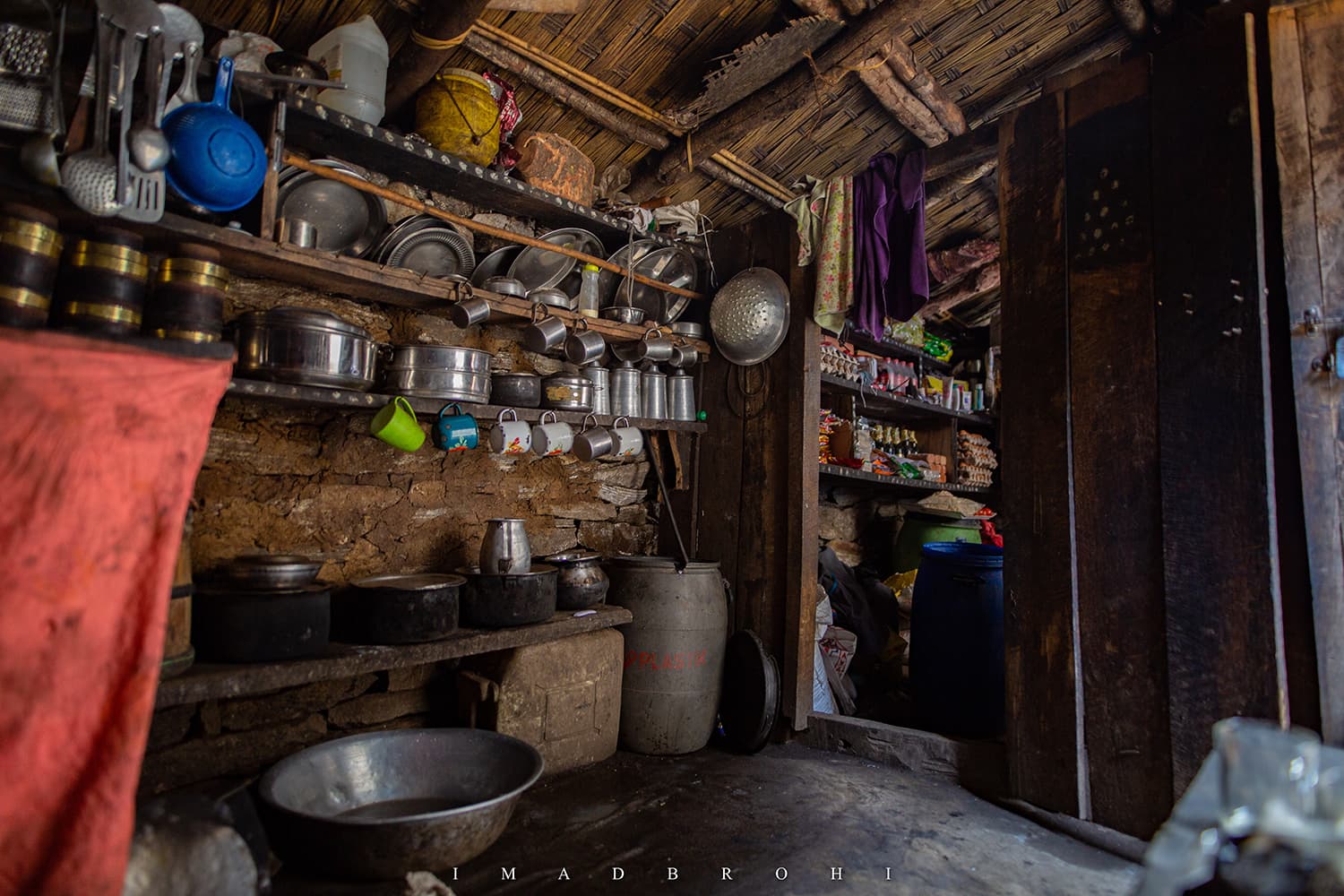 The family kitchen in Thangyam.