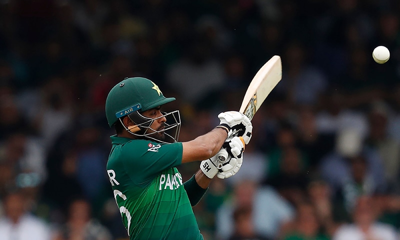 Babar Azam plays a shot. — AFP