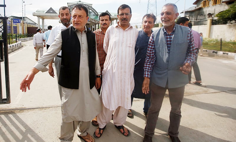 Ghulam Jeelani Qadri, a journalist and the publisher of the Urdu-language newspaper Daily Afaaq, leaves after a court granted him bail, in Srinagar. ─ Reuters