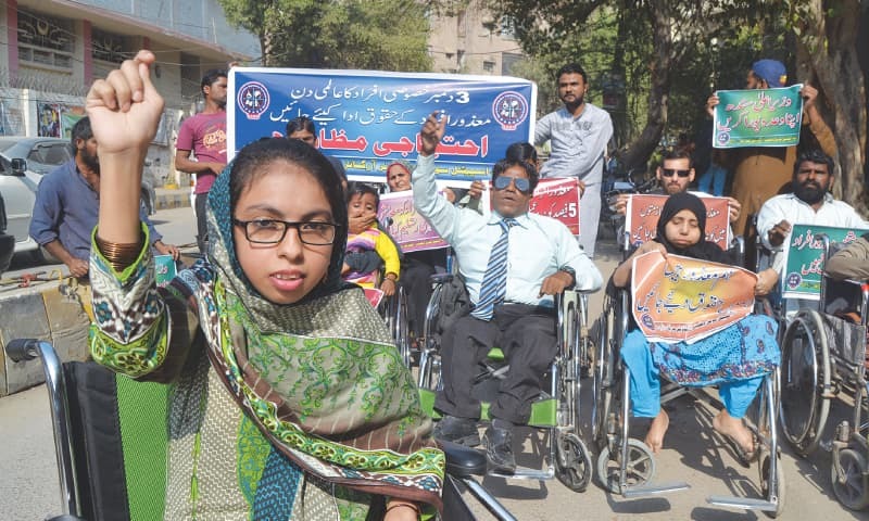 Sehat Sahulat Programme will provide free wheelchairs and white canes to the disabled beneficiaries. — Dawn/File