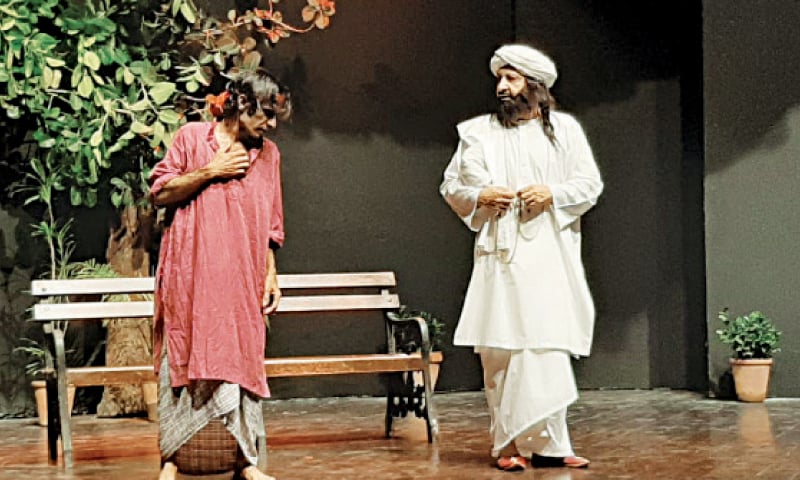 Actors take part in a play performed in the Alhamra Theatre Festival. &mdash; White Star