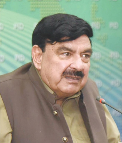Minister for Railways Sheikh Rashid Ahmed says Fawad Chaudhry has a habit of sticking his nose in other ministries.—White Star