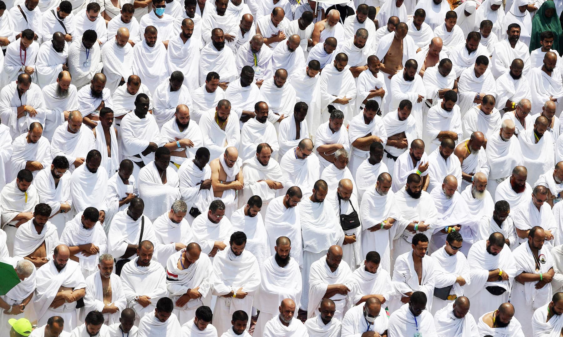 Pilgrims offer prayers at Mount Arafat. — AFP