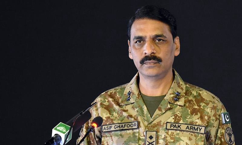 DG ISPR Maj Gen Asif Ghafoor says that Pakistani authorities have taken up the suspensions with Twitter and Facebook. ─ ISPR/File