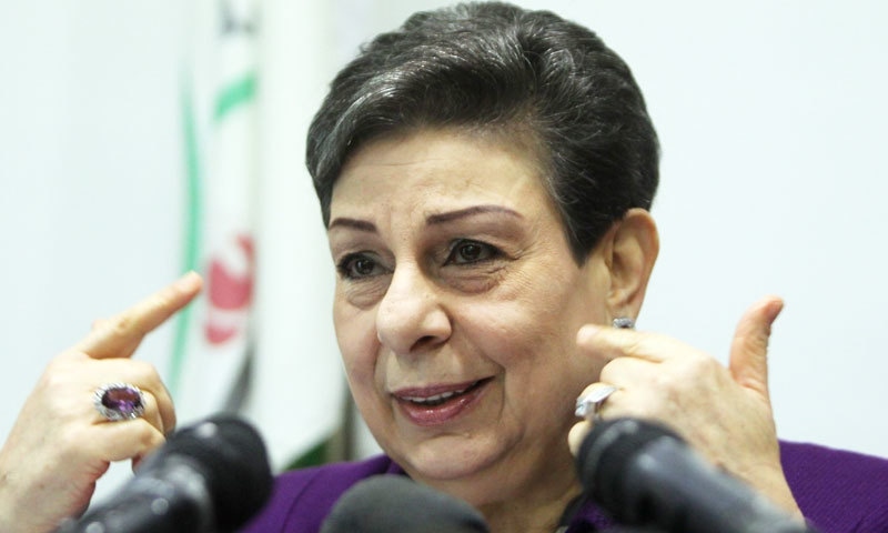 فلسطین برائے فروخت نہیں ہے، حنان عشراوی&mdash;فوٹو: اے ایف پی