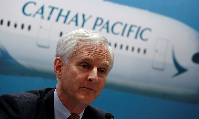 Cathay Pacific Group Chairman John Slosar attends a news conference on the carrier's annual results in Hong Kong, China on March 14, 2018. &mdash; Reuters/File