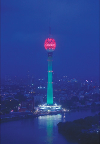 Colombo: The Lotus Tower, the tallest tower in South Asia in shape of a 356-meter lotus and built with Chinese funding, is seen during its launching ceremony on Monday.—Reuters