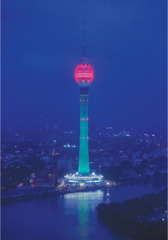 Colombo: The Lotus Tower, the tallest tower in South Asia in shape of a 356-meter lotus and built with Chinese funding, is seen during its launching ceremony on Monday.—Reuters