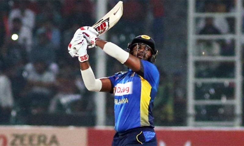 Debutant Bhanuka Rajapaksa hitting a big one. — PCB