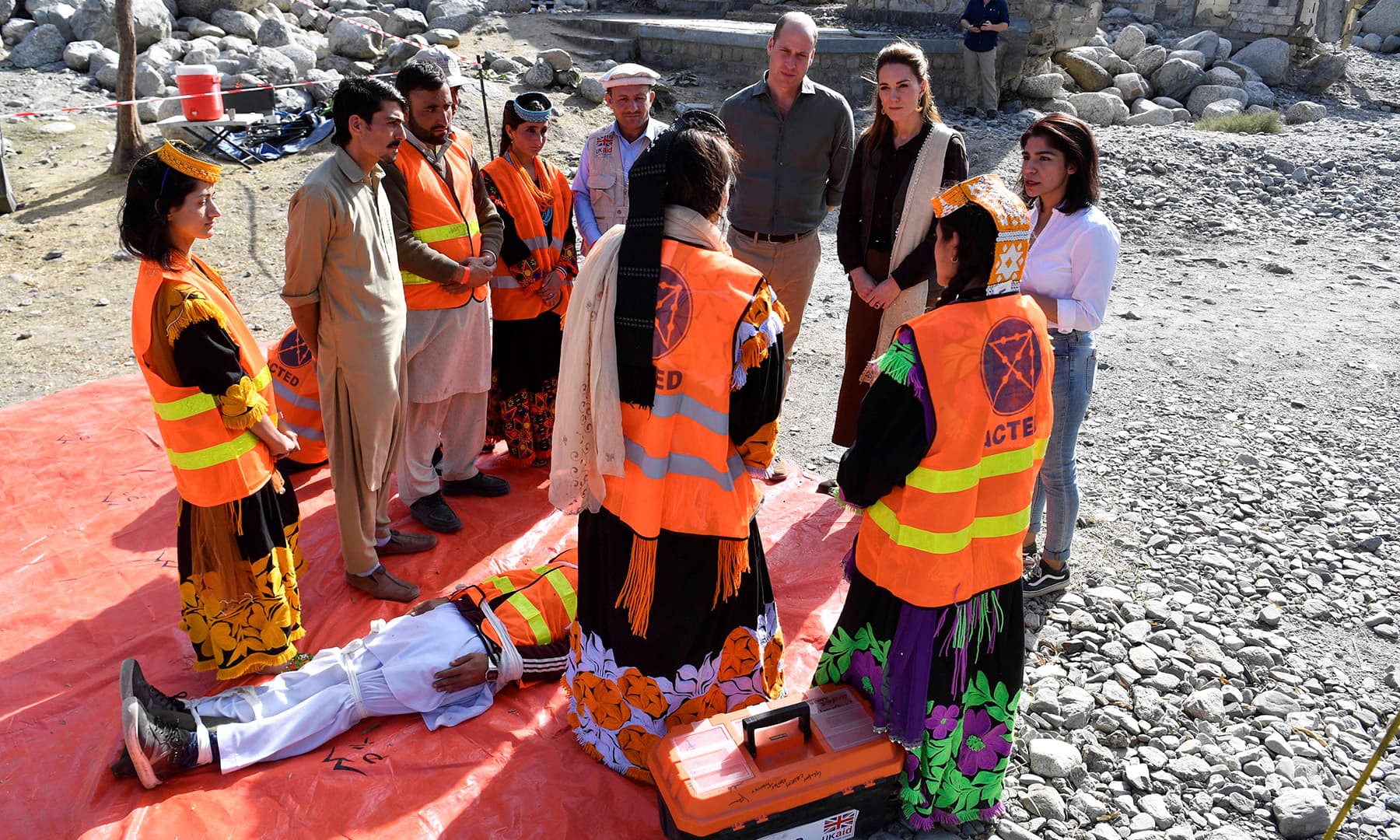 Britain's Prince William and Catherine, Duchess of Cambridge visit a village in the Chitral district of Khyber-Pakhtunkhwa, October 16. — Reuters