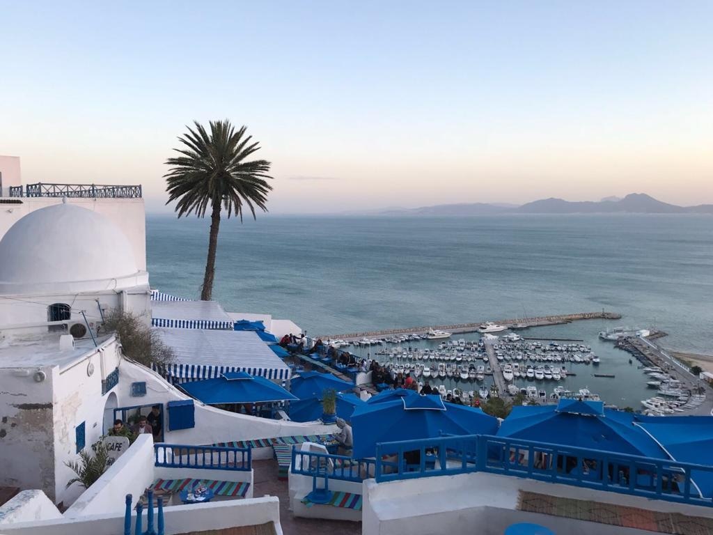 Cafe des Delices is an ideal spot to unwind with views of the Gulf of Tunis.