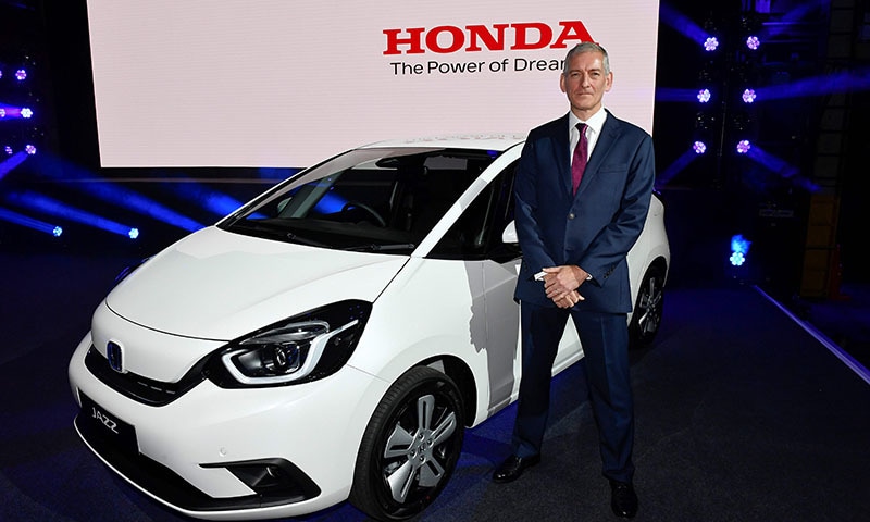 Senior Vice President Honda Motor Europe Tom Gardner gives an interview in Amsterdam on October 23. — AFP