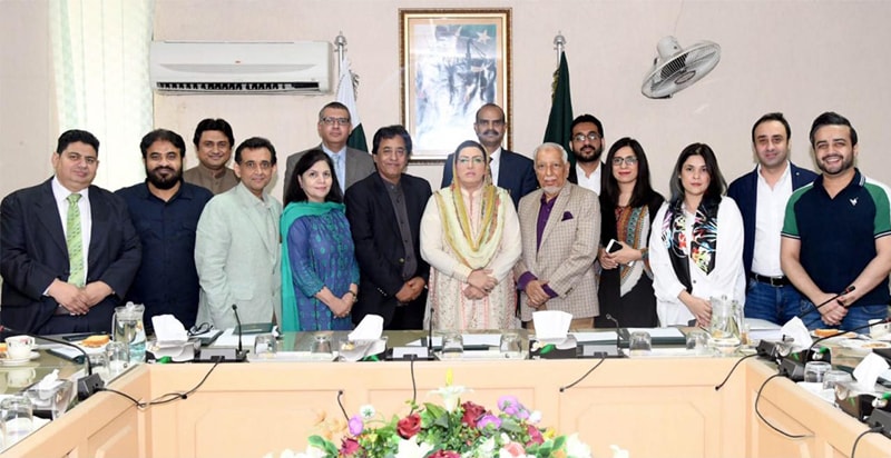 Special Assistant to the Prime Minister on Information and Broadcasting, Dr Firdous Ashiq Awan, with a delegation of Pakistan Film Producers’ Association in Islamabad