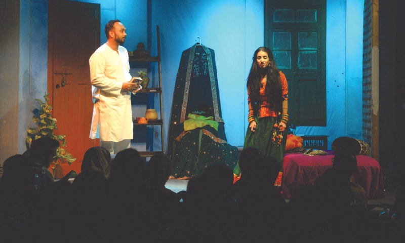 A SCENE from the play staged on Sunday evening.—White Star A SCENE from the play staged on Sunday evening.—White Star