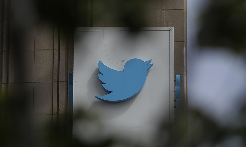 This photo shows a sign outside of the Twitter office building in San Francisco. &mdash; AP