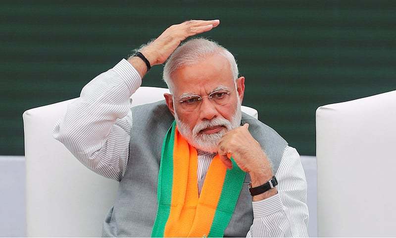 Indian Prime Minister Narendra Modi gestures after releasing India's ruling Bharatiya Janata Party (BJP)'s election manifesto for the April/May general election, in New Delhi, India on April 8, 2019. — Reuters/File