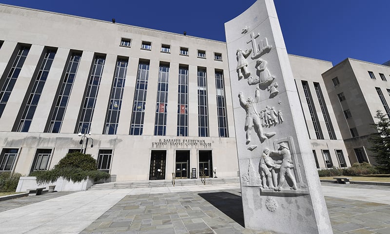 In this Oct. 11 file photo, a view of the E. Barrett Prettyman United States Courthouse in Washington. &mdash; AP