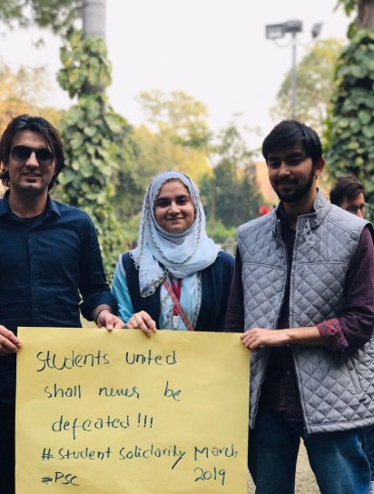 Students holding a placard in support of the Students Solidarity March scheduled for Nov 29. — Photo courtesy: Progressive Students' Collective Twitter