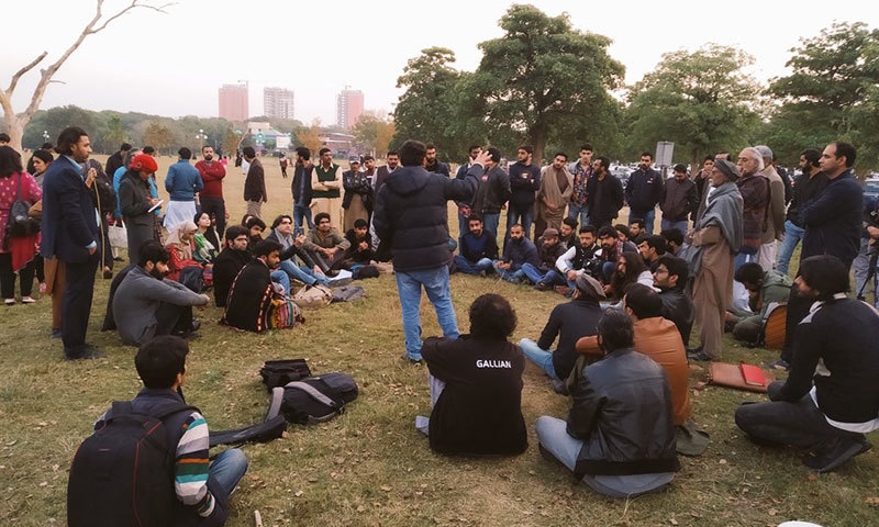 Students at a mobilisation session for the Students Solidarity March. — Photo by Layla Kiran