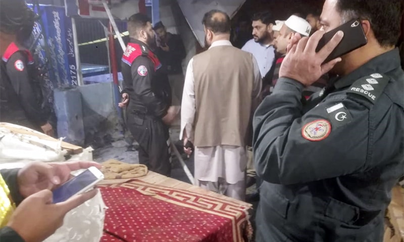 The area has been cordoned off and bomb disposal squads along with rescue officials have arrived at the scene. — Photo by author The area has been cordoned off and bomb disposal squads along with rescue officials have arrived at the scene. — Photo by author