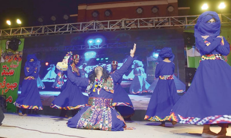 THE concluding session of the festival under way at Sindh Museum on Sunday night.—Dawn THE concluding session of the festival under way at Sindh Museum on Sunday night.—Dawn
