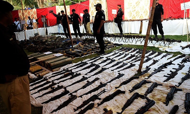 Over 200 guns found in secret cavities of empty truck. — AFP