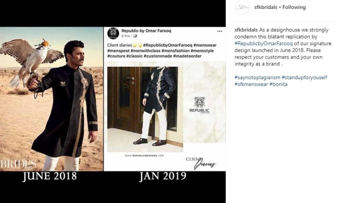 SFK Bridals accused Republic Menswear of plagiarism earlier this year