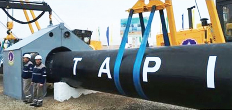 The Tapi pipeline project envisaged import of natural gas from the Galkynish and adjacent gas fields in Turkmenistan to Afghanistan, Pakistan and India.