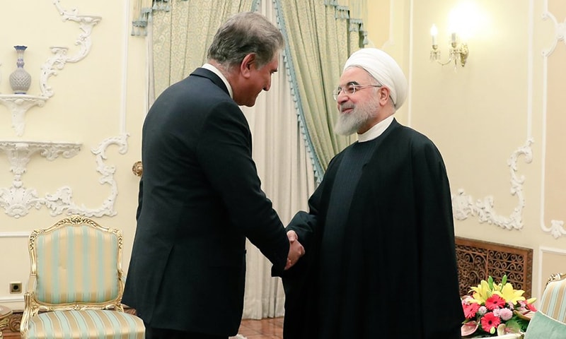 Foreign Minister Shah Mehmood Qureshi meets Iranian President Dr Hassan Rouhani in Tehran. — Photo courtesy Shah Mehmood Qureshi Twitter