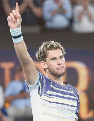 DOMINIC Thiem celebrates after reaching the final.&mdash;AP