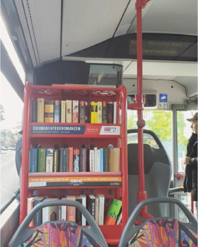 Library on a public bus