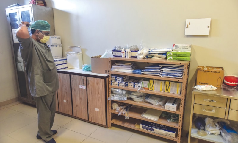 A VIEW of the eight-bedded isolation ward set up at the Jinnah Postgraduate Medical Centre as seen on Monday. The hospital has been declared as the focal point for the novel coronavirus by the Sindh health department.&mdash;Fahim Siddiqi/White Star