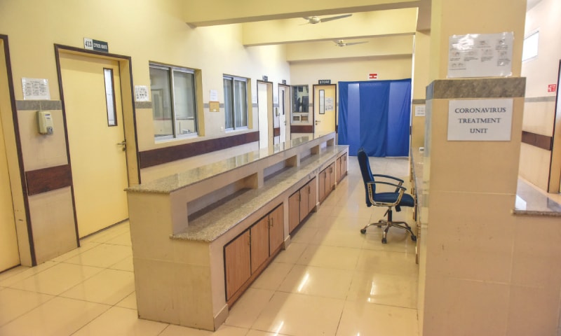 A VIEW of the eight-bedded isolation ward set up at the Jinnah Postgraduate Medical Centre as seen on Monday. The hospital has been declared as the focal point for the novel coronavirus by the Sindh health department.&mdash;Fahim Siddiqi/White Star