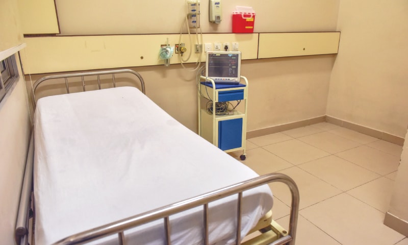 A VIEW of the eight-bedded isolation ward set up at the Jinnah Postgraduate Medical Centre as seen on Monday. The hospital has been declared as the focal point for the novel coronavirus by the Sindh health department.&mdash;Fahim Siddiqi/White Star