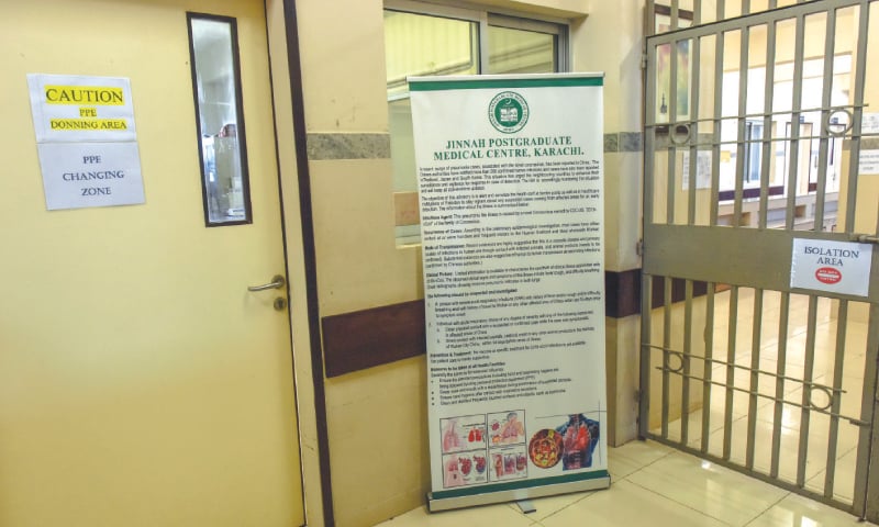 A VIEW of the eight-bedded isolation ward set up at the Jinnah Postgraduate Medical Centre as seen on Monday. The hospital has been declared as the focal point for the novel coronavirus by the Sindh health department.&mdash;Fahim Siddiqi/White Star
