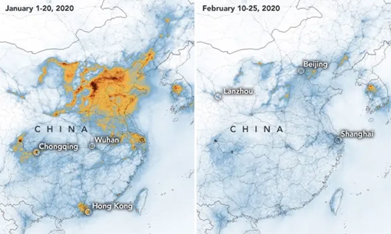 کورونا وائرس سے چین میں فضائی آلودگی کی شرح میں ڈرامائی کمی