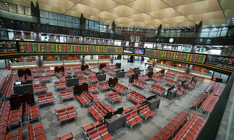 Kuwait Boursa stock market trading hall is seen closed to traders due to coronavirus contamination worries in Kuwait. &mdash; Reuters