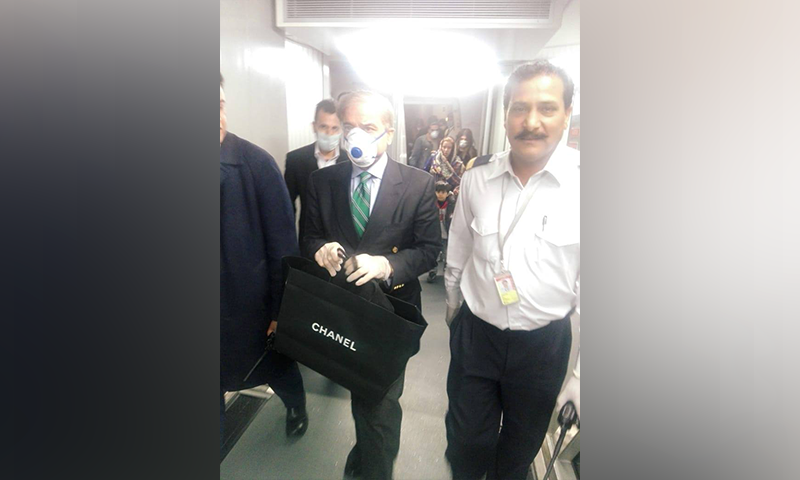 PML-N president Shehbaz Sharif arrives in Islamabad. — Photo courtesy Adnan Sheikh