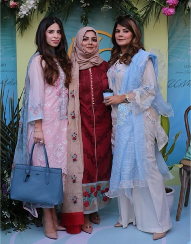 The designer at the launch of her spring summer luxury lawn collection