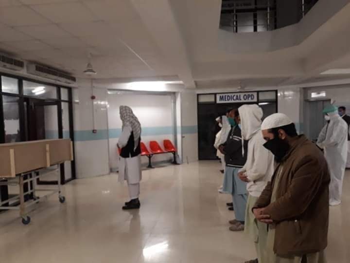 The funeral of a Covid-19 patient who passed away at Saidu Teaching Hospital was carried out late on Thursday night. &mdash; Photo courtesy Fazal Khaliq
