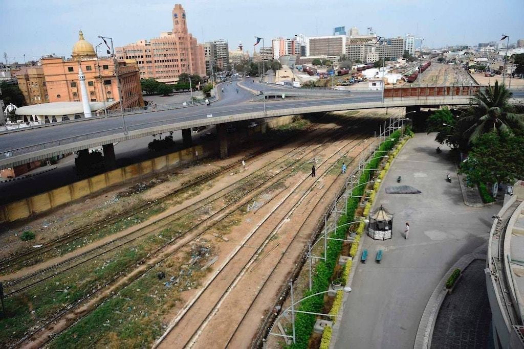 A general view of a deserted Karachi during the lockdown | AFP