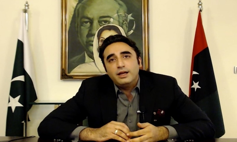 In this screengrab photograph taken on April 13, 2020, opposition lawmaker Bilawal Bhutto-Zardari speaks during a Zoom interview with AFP from Karachi. — AFP