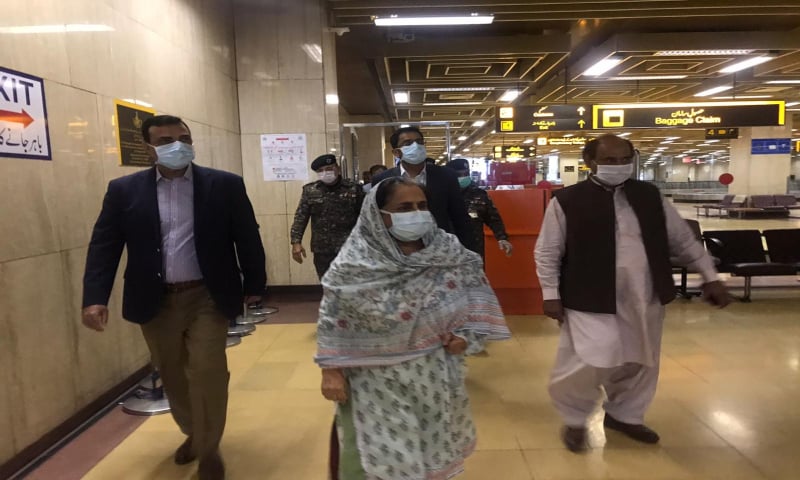 Sindh Health Minister Dr Azra Fazal Pechuho visits Jinnah Internationa Airport. &mdash; Photo provided by Sindh health department