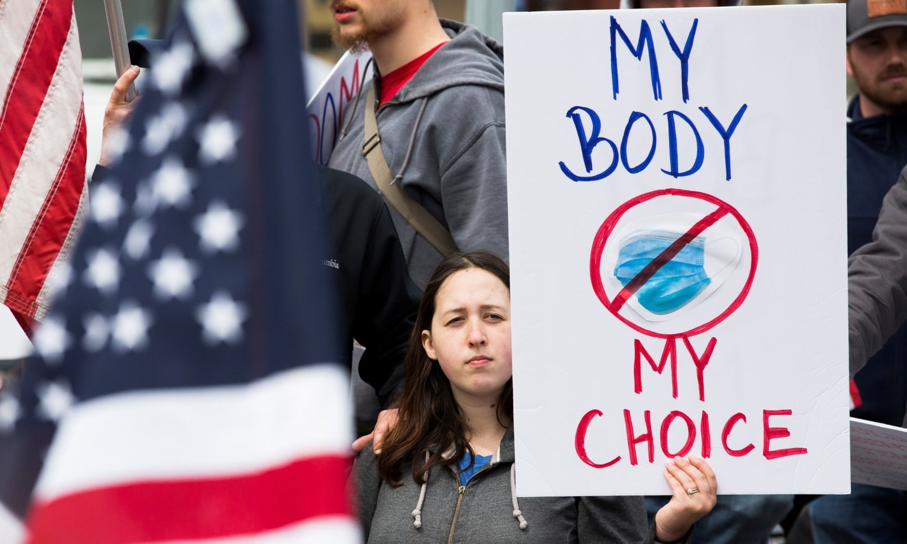 Demonstrators gather to protest against Pennsylvania's stay-at-home order to help slow the spread of Covid-19 on April 20. — Reuters